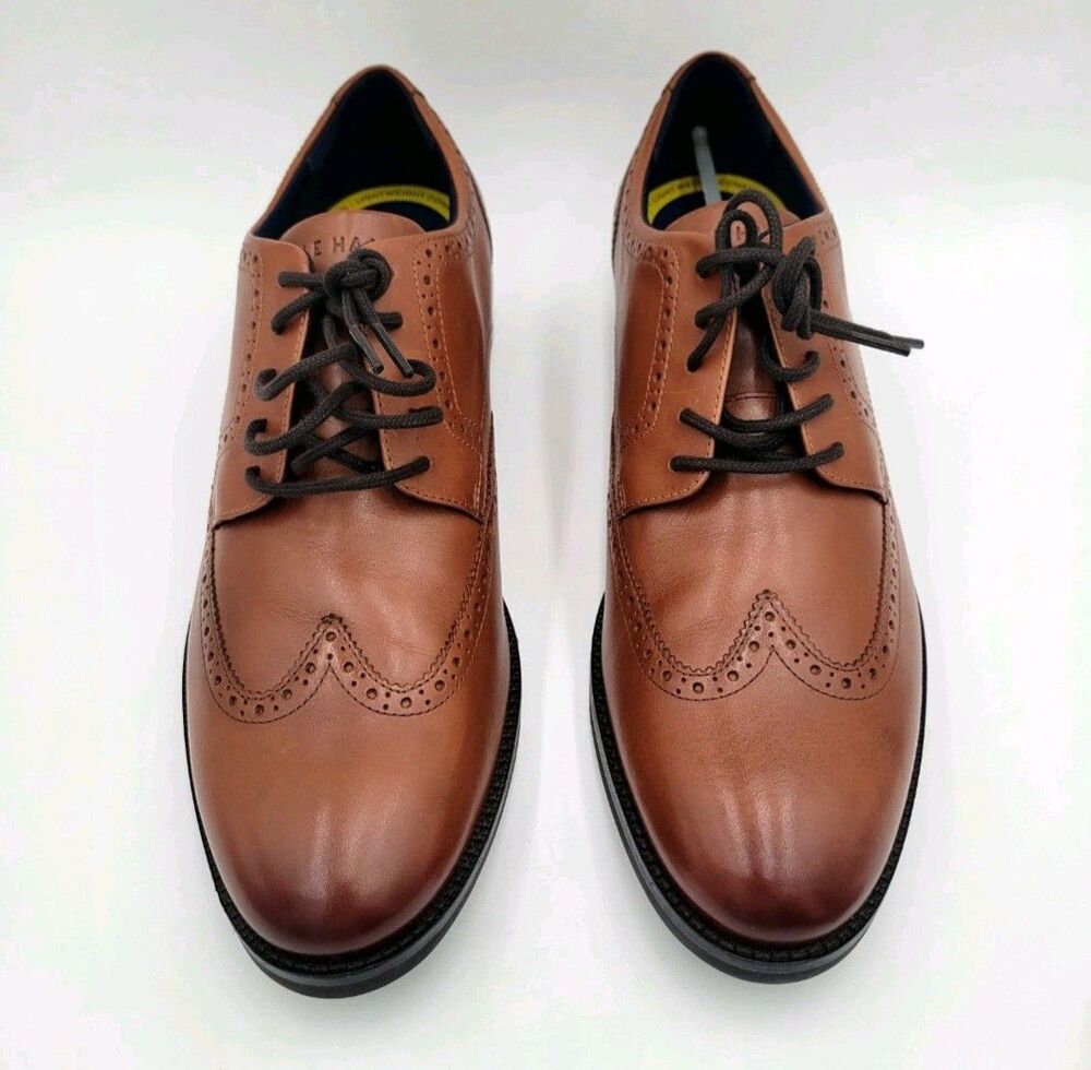 Cole Haan Grand+ Wingtip Oxford Dress Shoes British Tan C37330 Men's Size 11 NEW - Picture 7 of 7